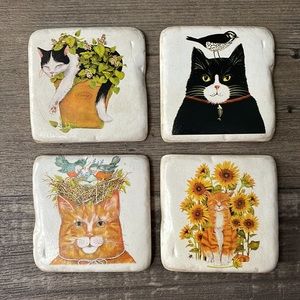 Cat Coasters Set of 4